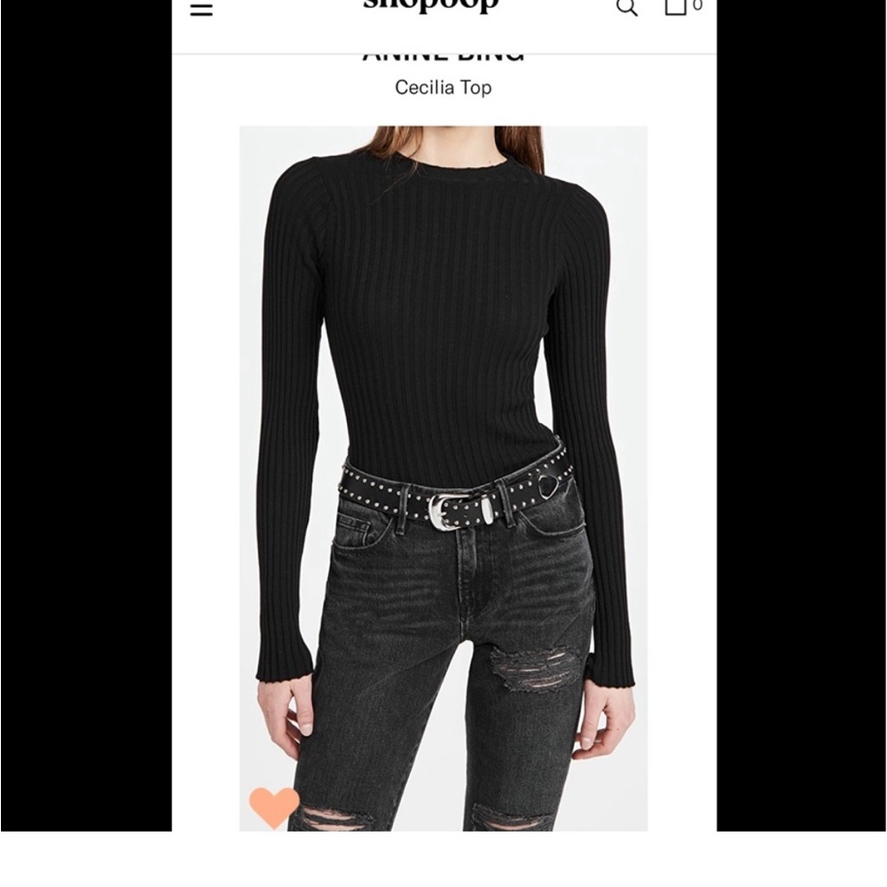 Anine bing cecilia top in black